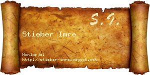 Stieber Imre névjegykártya